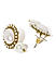 Gold-Toned White Drop Earrings