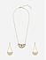 Toniq Pink Gold Plated Partywear CZ Stone Floral Engraving Necklace With Earring Jewellery Set for Women