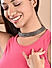 Toniq Gun Metal Plated Beads Black Party Wear Multi Strands Choker Cuff Necklace for Women