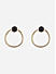 Toniq Casual Gold Plated Black Color stone Round shape Stud Earrings for Women