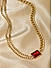 Toniq Red Gold Plated Geometric Shape Colour Stone Party wear Choker Necklace For Women