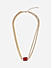 Toniq Red Gold Plated Geometric Shape Colour Stone Party wear Choker Necklace For Women