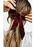 ToniQ Maroon Velvet Bow Hair Scrunchie For Women