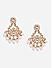 Fida Gold Plated White Floral Kundan Pearl ChandBali Earrings for Women