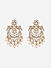 Fida Gold Plated White Kundan Pearl Floral ChandBali Earrings for Women