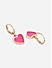 Toniq Appealing Hot Pink Gold Plated Enamel Casual Wear Alloy Hoop Earring For Women