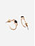 Toniq Cute Square Shape Black Colour Stone Studded Gold Plated Hoop Earrings For Women
