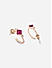 Toniq Cute Square Shape  Hot Pink Colour Stone Studded Gold Plated Hoop Earrings For Women