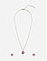 Toniq Cute Hot Pink Gold Plated Heart Charm Colour Stone Casual Necklace And Earring Set For Women
