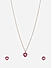 Toniq Cute Hot Pink Gold Plated Heart Charm Colour Stone Casual Necklace And Earring Set For Women