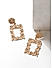 Gold Plated Contemporary Textured Drop  Earring