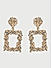 Gold Plated Contemporary Textured Drop  Earring