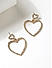 Stones Gold Plated Heart Contemporary Drop Earring