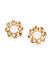 Gold-Toned and White Circular Stud Earring For Women