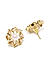 Gold-Toned and White Circular Stud Earring For Women