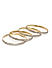 Set Of 4 Gold-Toned and Silver-Toned Embellished Bangles