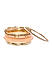 Set Of 8 Peach and Gold-Toned Bangles