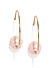 Gold-Toned and Pink Circular Half Hoop Earrings