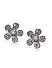 Stones Silver Plated Floral Stud Earring