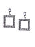 Silver-Toned Square Drop Earrings
