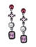 Pink and Purple Geometric Drop Earrings