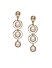 Gold-Toned and Off-White Teardrop Shaped Drop Earrings