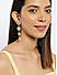 Gold-Toned and Off-White Teardrop Shaped Drop Earrings
