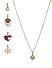 Gold-Toned 5 Pretty Charm Pendants With Chain