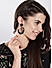 Black and Rust Thread Circular Drop Earring For Women