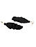 Black Layered Fringe Drop Earrings