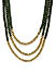 Green and Gold Colorblock Beaded Necklace For Women