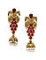 Gold Tone Pink Stone Cotemporary Jhumka Earrings For Women