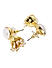 Gold Tone White Pearl Jhumka Earrings For Women