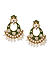 Gold Tone and Green Floral Contemporary Earring For Women