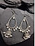 Pearls Silver Plated Oxidised Teardrop Jhumka Earring