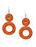 Orange Beaded Circular Drop Earring For Women