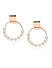 Gold Tone Pearl Circular Drop Earring For Women