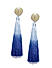 Gold and Blue Thread Tassel Geometric Drop Earring For Women