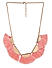 Gold Tone Pink Thread Tassel Necklace For Women