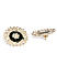 Gold Tone and Green Circular Floral Stud Earring For Women