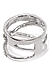 White Rhodium-Plated Cz Finger Ring For Women