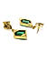 Emerald Gold Plated Geometric Drop Earring