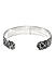 Men Silver-Toned and Black Engraved Metal Cuff Bracelet