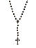 Men Black Beaded Holy Cross Necklace