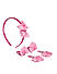 Set of 2 Pink Rubber Bands, 2 Clips & a Hair Band 