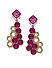 Pink and Gold-Toned Drop Earrings