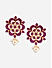 Ruby Kundan Gold Plated Floral Stud Earring 
