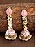 Pastel Pink Stones Beads Gold Plated Jhumka Earring