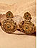 Stones Gold Plated Antique Floral Drop Earring 