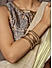 Fida Ethnic Traditional Gold Set Of 2 Bold Pearl Classic Bangle Set For Women